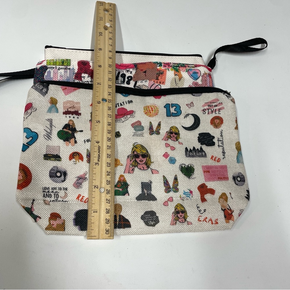 NWOT Taylor Swift Swiftie Canvas Makeup Jewelry Bag Set 3-piece Era Tour Gift - Picture 8 of 8